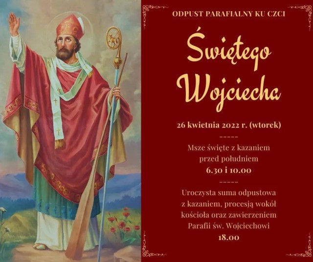 Odpust ku czci św. Wojciecha 2022