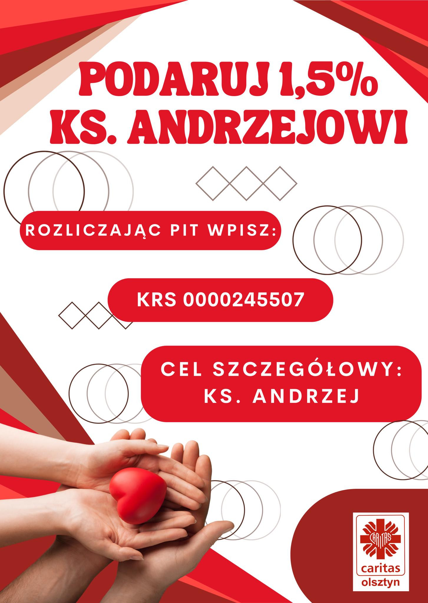 Odpis 1,5% podatku na rzecz ks. Andrzeja Preussa