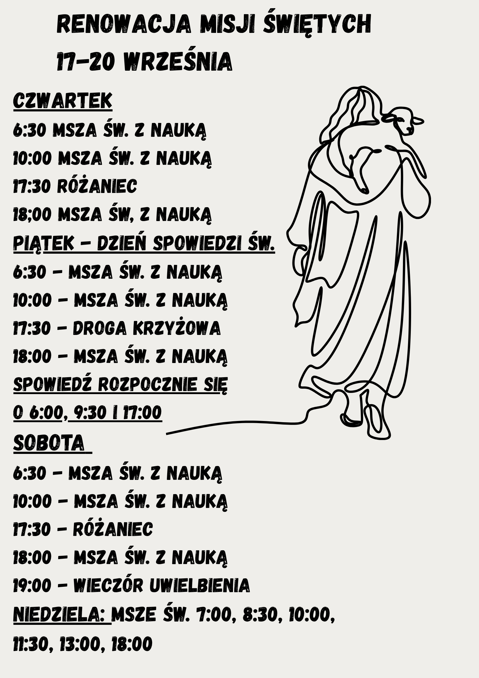 RENOWACJA MISJI - 17-20 WRZESIEŃ